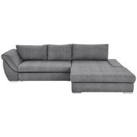 ECKSOFA Flachgewebe Hellgrau  - Silberfarben/Hellgrau, Design, Textil/Metall (306/174cm) - MID.YOU