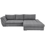 ECKSOFA  in Flachgewebe Hellgrau  306/174 cm  - Silberfarben/Hellgrau, Design, Textil/Metall (306/174cm) - Carryhome