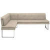 ECKBANK 174/233 cm Mikrofaser Chromfarben, Sandfarben Metall   - Sandfarben/Chromfarben, Design, Textil/Metall (174/233cm) - Novel