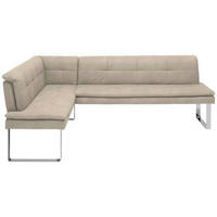 ECKBANK 174/253 cm Mikrofaser Chromfarben, Sandfarben Metall   - Sandfarben/Chromfarben, Design, Textil/Metall (174/253cm) - Novel