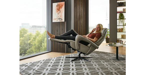 RELAXSESSEL in Leder Greige  - Greige/Schwarz, Design, Leder/Metall (76/110/86cm) - Dieter Knoll