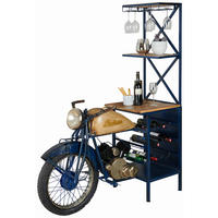 BAR in negru, alb, albastru închis  - albastru/alb, Trend, lemn/metal (145/183/52cm) - Ambia Home