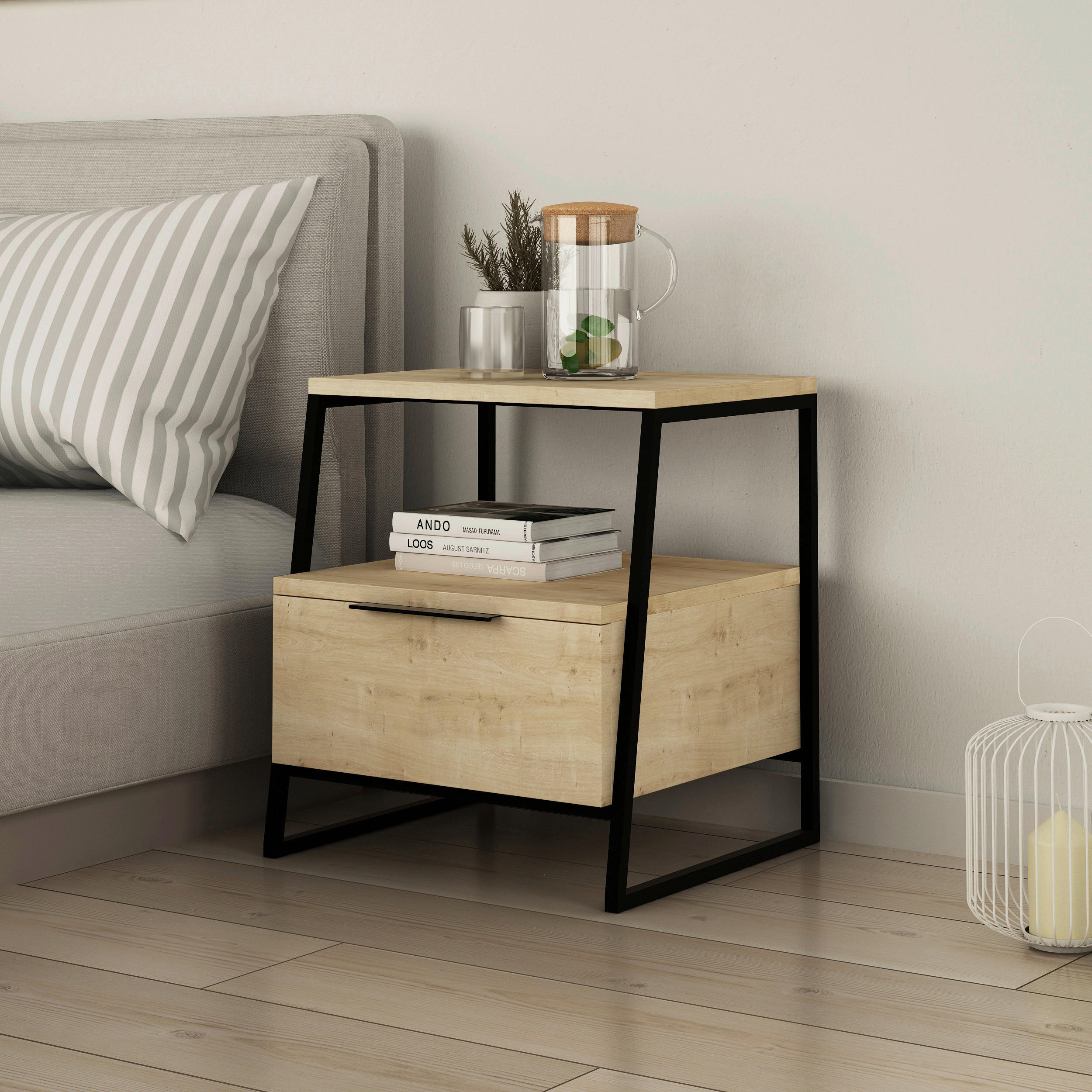BEISTELLTISCH 45/40/50 cm Eichefarben  - Eichefarben/Beige, Design, Holzwerkstoff (45/40/50cm) - Livetastic
