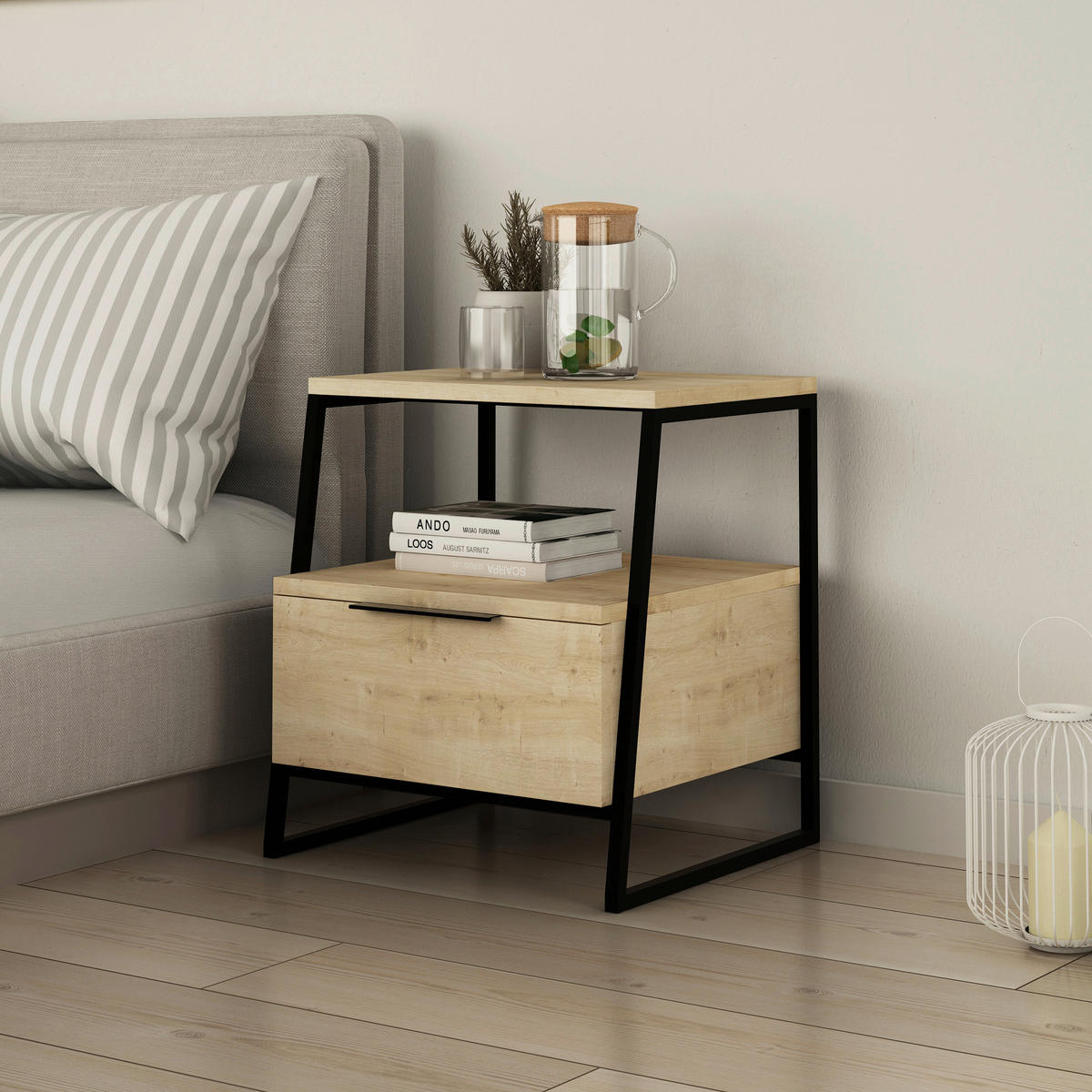 BEISTELLTISCH in Holzwerkstoff 45/40/50 cm  - Eichefarben, Design, Holzwerkstoff (45/40/50cm) - Livetastic