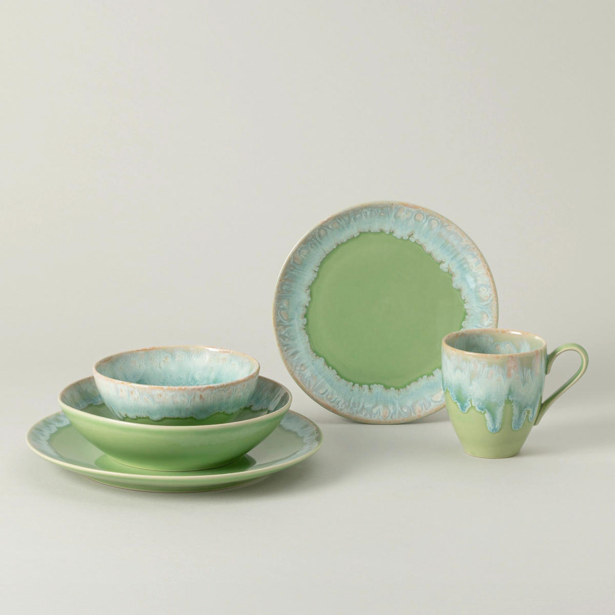 KOMBISERVICE Hellgrün Taormina 5-teilig 1 Personen  - Hellgrün, Basics, Keramik - Costa Nova