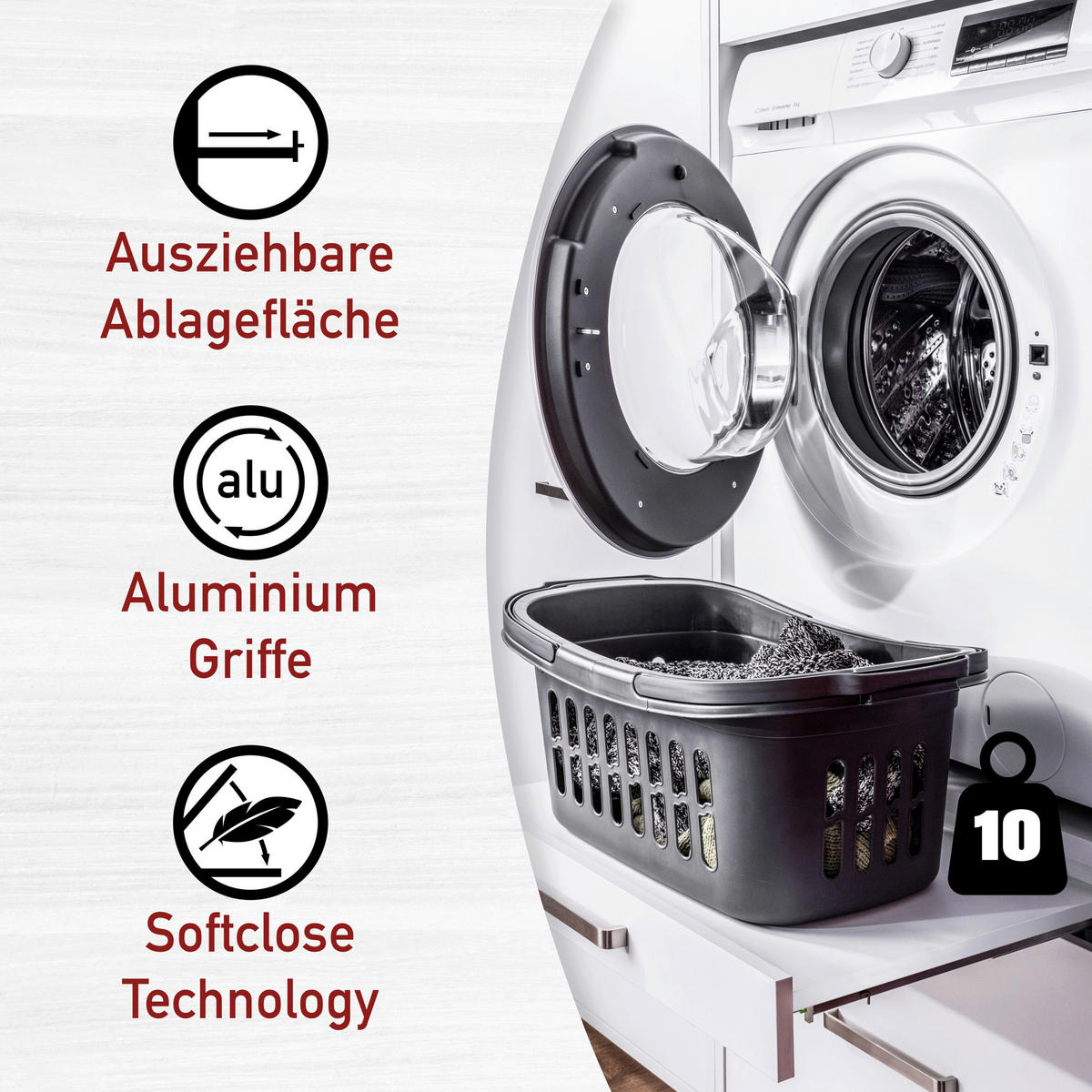 HAUSWIRTSCHAFTSRAUM 201/164/68 cm  in Weiß  - Weiß, MODERN, Holzwerkstoff (201/164/68cm) - home24