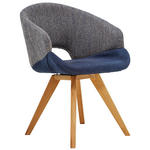 ARMLEHNSTUHL  Stoffauswahl, Typenauswahl Webstoff  - Blau/Eichefarben, Design, Holz/Textil (58/83/59cm) - Linea Natura