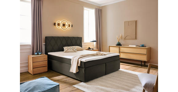 BOXSPRINGBETT 180/200 cm  in Dunkelbraun  - Dunkelbraun/Schwarz, Design, Kunststoff/Textil (180/200cm) - Xora