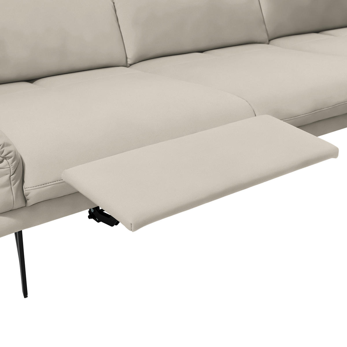 ECKSOFA in Echtleder Ecru  308/173 cm  - Ecru/Anthrazit, Design, Leder/Metall (308/173cm) - Joop!