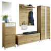 GARDEROBE 6-teilig  in 265/195/40 cm  - Eichefarben/Weiß, Design, Glas/Holz (265/195/40cm)