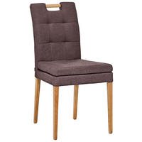 STUHL in Holz, Textil Eichefarben, Weinrot  - Eichefarben/Weinrot, KONVENTIONELL, Holz/Textil (47/91,5/59cm) - Celina Home