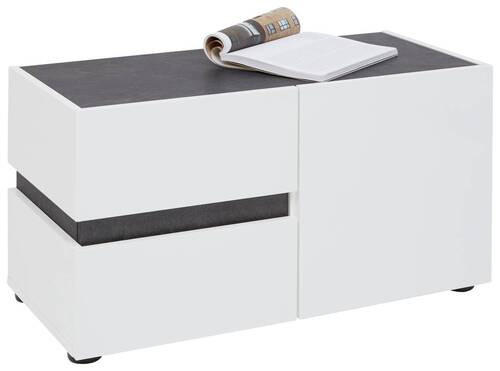 GARDEROBENBANK 80/42/38 cm  - Weiss/Anthrazit, Design, Holzwerkstoff/Kunststoff (80/42/38cm) - Voleo