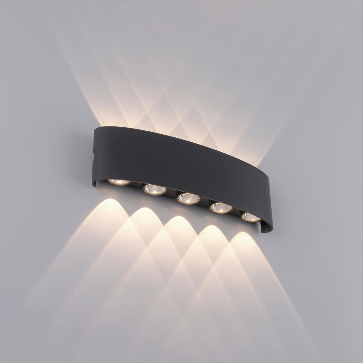 LED-WANDLEUCHTE 27/4,7/8 cm   - Anthrazit, Design, Kunststoff/Metall (27/4,7/8cm)