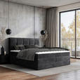 BOXSPRINGBETT 180/200 cm  in Dunkelgrau  - Dunkelgrau/Schwarz, Design, Kunststoff/Textil (180/200cm) - Esposa