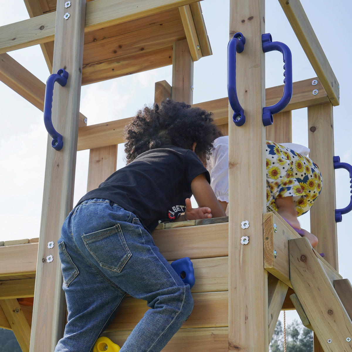 SPIELTURM 342/267/375 cm  - Blau, KONVENTIONELL, Holz/Kunststoff (342/267/375cm) - Ambia Garden