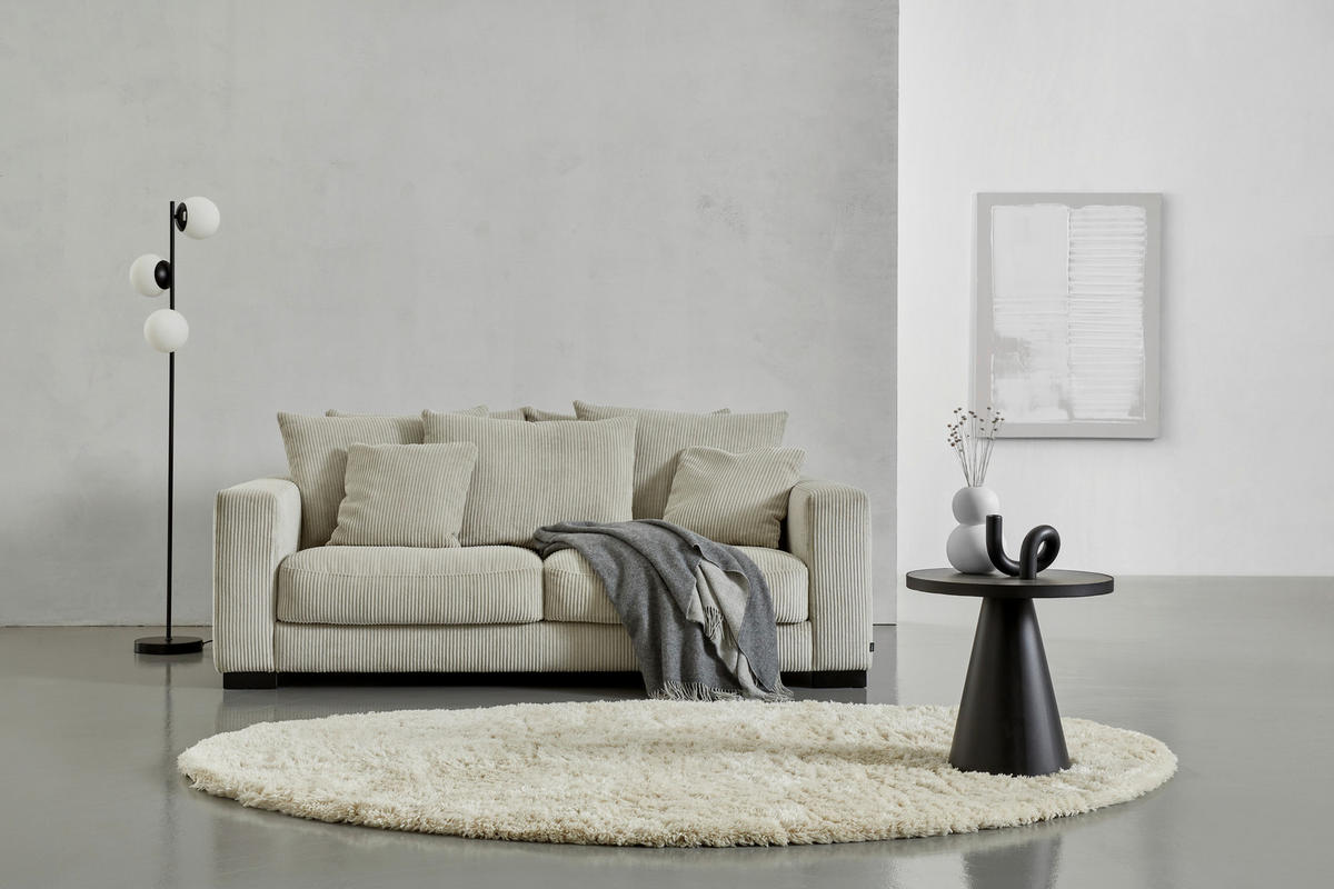 2,5-SITS SOFFA i manchester greige  - greige/svart, Klassisk, trä/textil (203/83/126cm) - MID.YOU