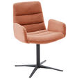ARMLEHNSTUHL  in Cord  - Aprikose/Schwarz, Design, Textil/Metall (61/88/66cm) - Dieter Knoll