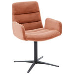 ARMLEHNSTUHL  in Cord  - Aprikose/Schwarz, Design, Textil/Metall (61/88/66cm) - Dieter Knoll