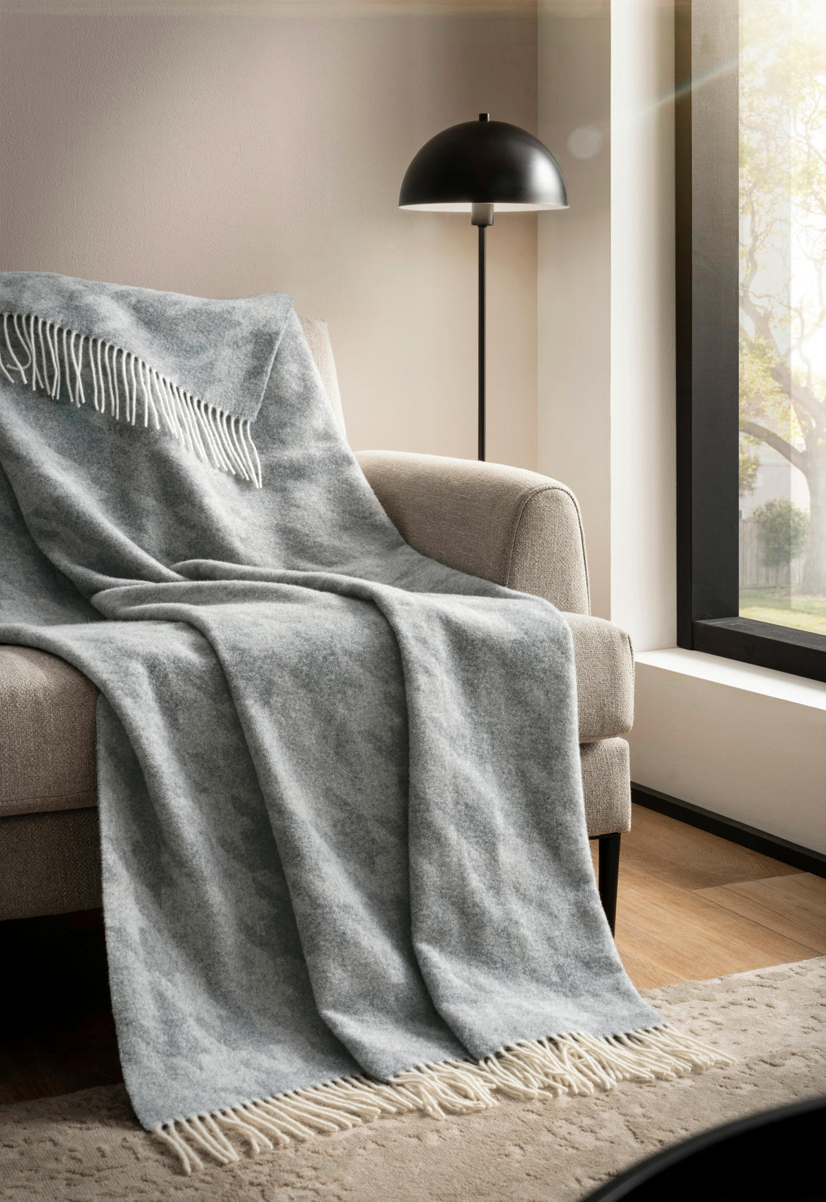 PLAID 150/200 cm  - Grau, Basics, Textil (150/200cm) - Bugatti
