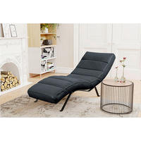 RELAXLIEGE Echtleder Dunkelblau  - Schwarz/Dunkelblau, Design, Leder/Metall (65/65-95/171cm) - Livetastic