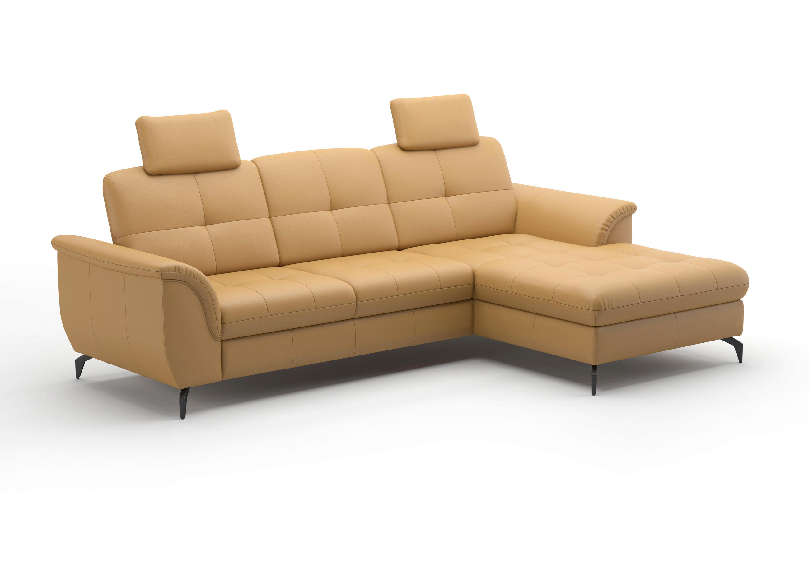 KOPFSTÜTZE - Currygelb, MODERN, Leder (50/25/12cm) - Sit & More
