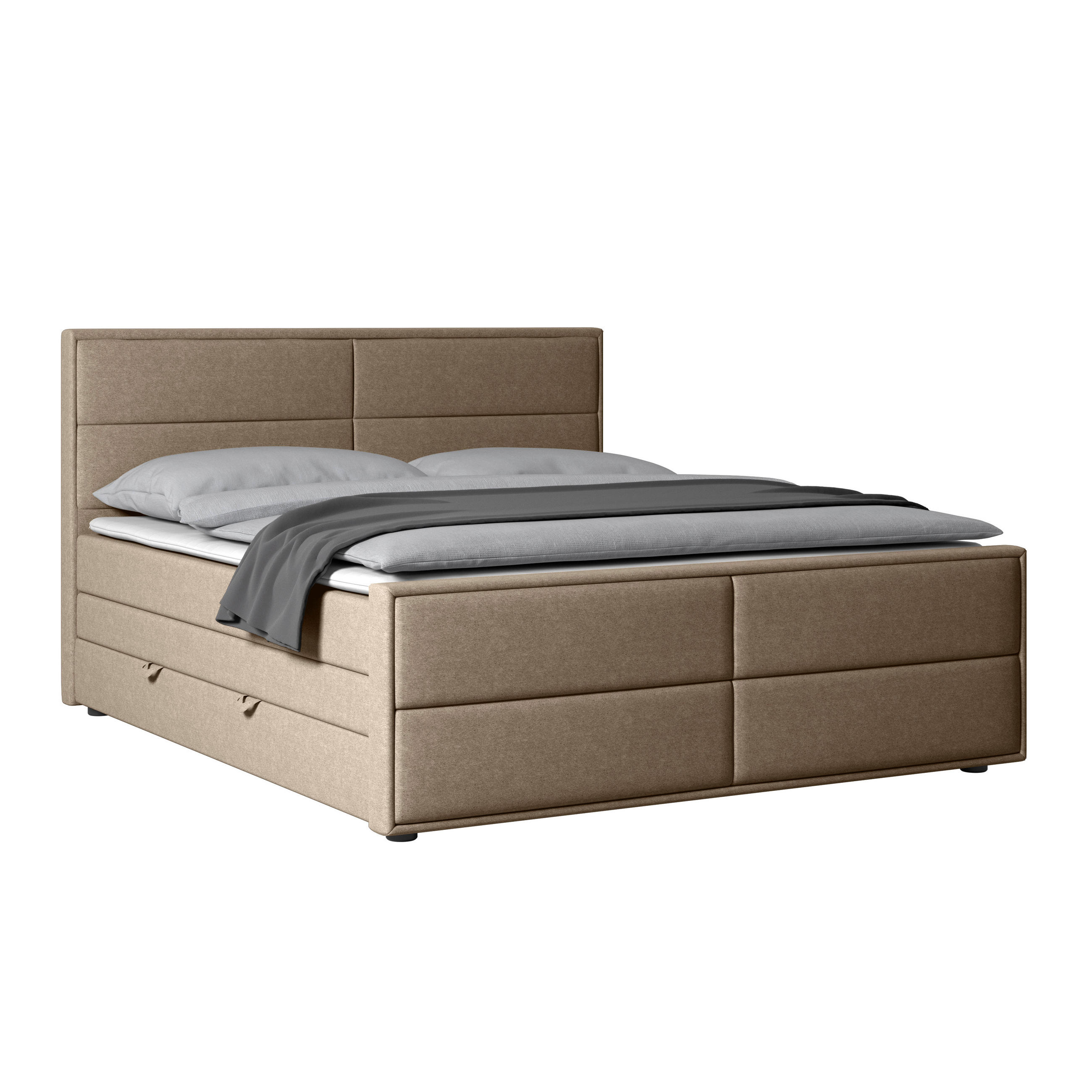 MID.YOU POSTEL BOXSPRING, 180/200 cm, dřevo, kov, plast, textil, béžová