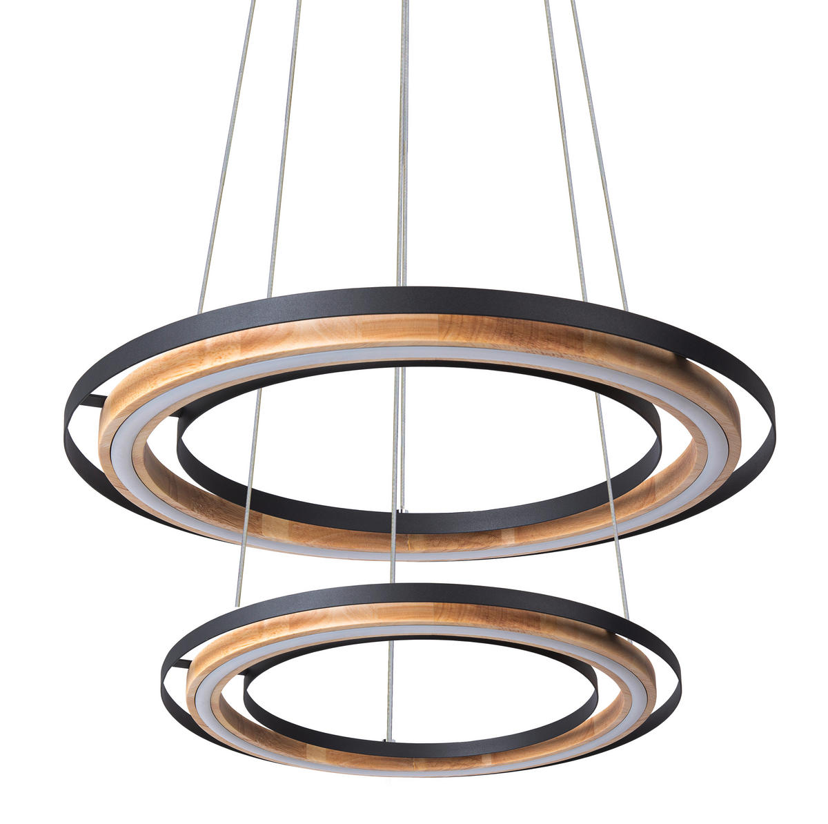 LED-HÄNGELEUCHTE 56/150 cm  - Schwarz/Naturfarben, Basics, Holz/Metall (56/150cm)