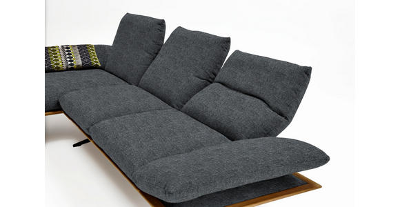 ECKSOFA in Flachgewebe Dunkelgrau 159/314 cm - Dunkelgrau/Schwarz, Design, Holz/Textil (159/314cm) - Dieter Knoll