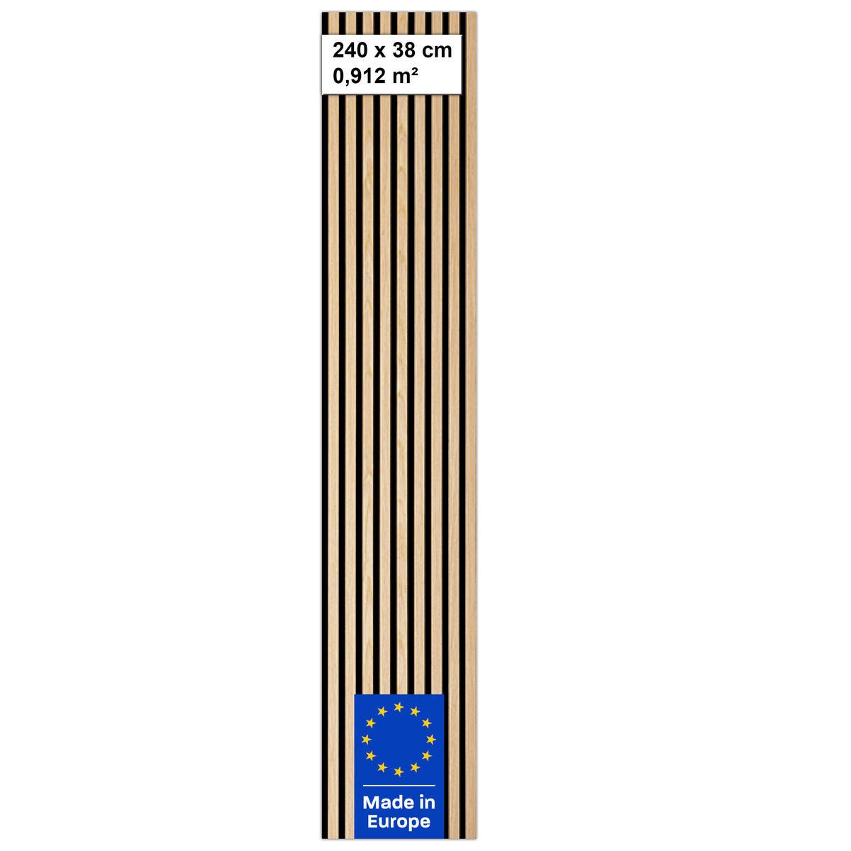 AKUSTIKPANEEL Economico Eichefarben {item.attr('912-5560),[ ]}240/38/1,65 cm  - Eichefarben, Basics, Holzwerkstoff/Kunststoff (240/38/1,65cm)