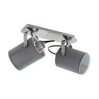 STRAHLER - Grau/Nickelfarben, Basics, Textil/Metall (33,5/9/10cm) - Eglo