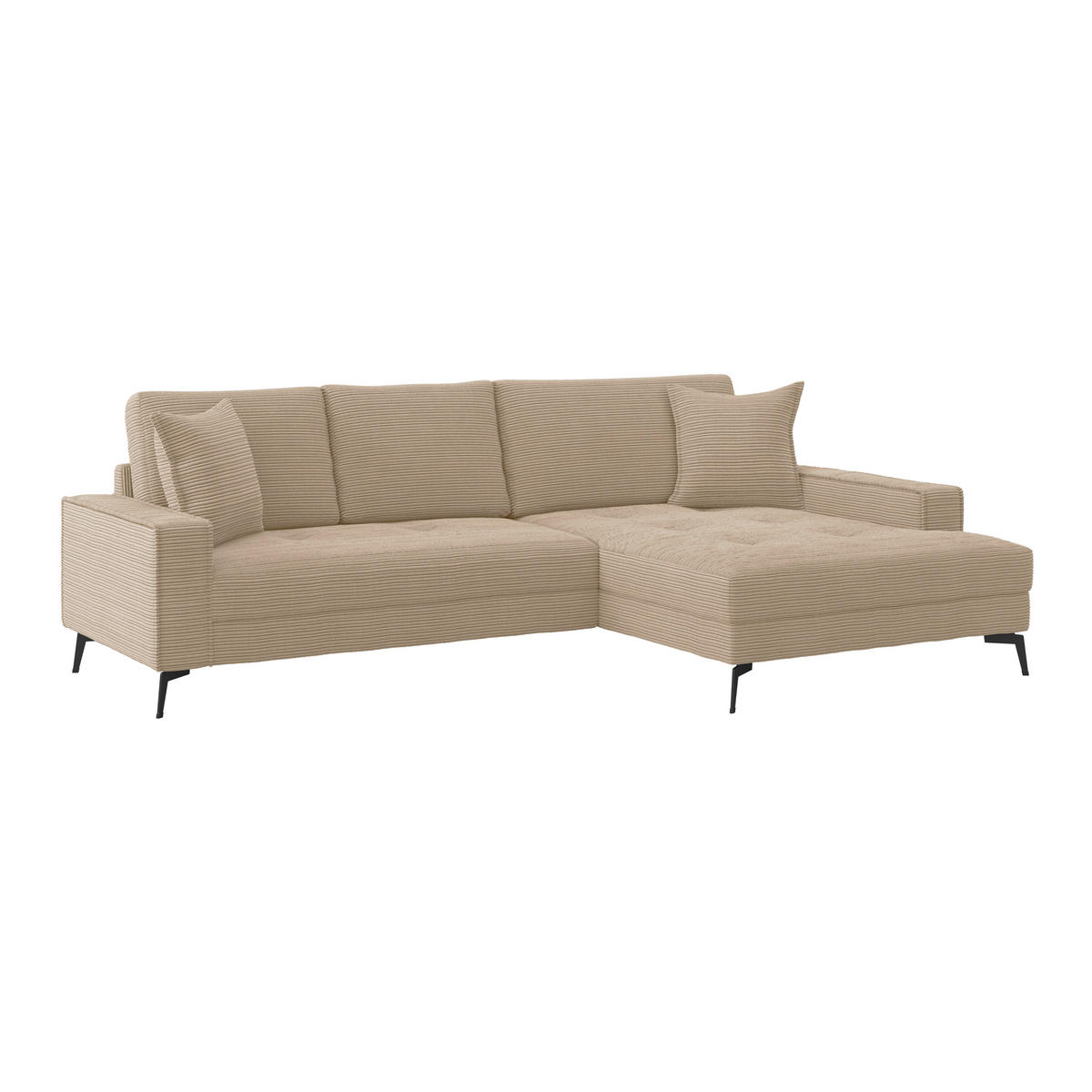 ECKSOFA Hellgrau, Beige  - Beige/Hellgrau, Trend, Textil (286/173cm) - P & B