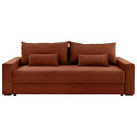 SCHLAFSOFA Cord Kupferfarben  inkl. Zierkissen, Rückenkissen, Bettkasten, Schlaffunktion, Rücken echt, Liegefläche im Originalstoff  - Schwarz/Kupferfarben, KONVENTIONELL, Kunststoff/Textil (233/92/108cm) - Carryhome