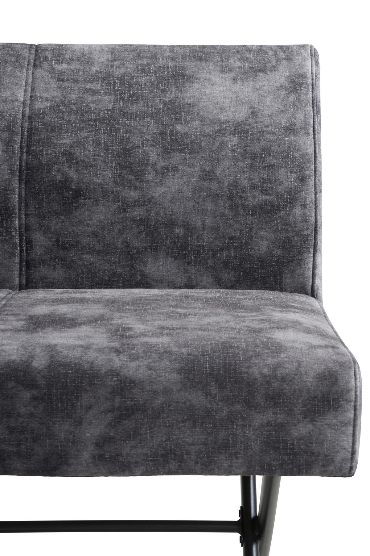 SITZBANK 140/88/67 cm Samt, Mikrofaser Anthrazit  - Anthrazit/Schwarz, MODERN, Textil/Metall (140/88/67cm) - MID.YOU