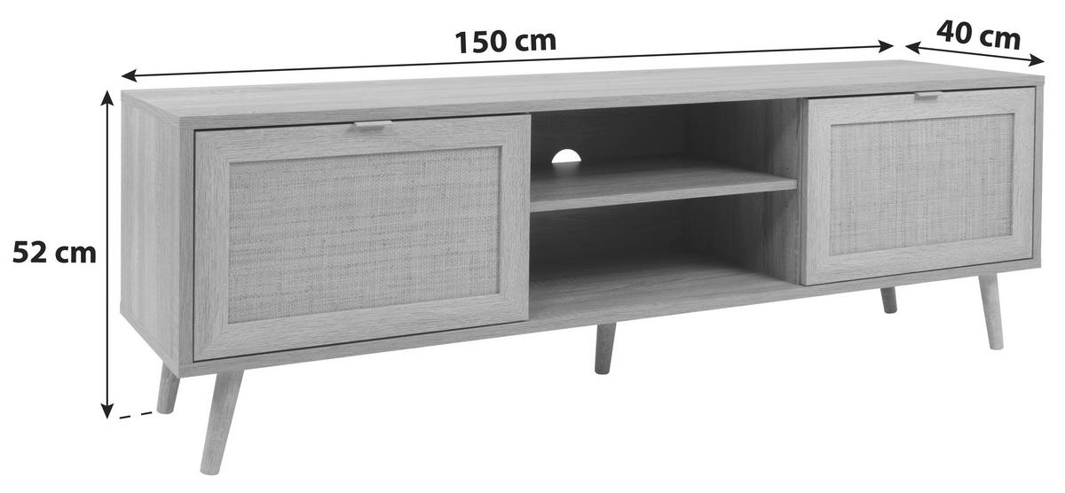 LOWBOARD  in 150/52/40 cm  - Sonoma Eiche, Natur, Holzwerkstoff (150/52/40cm) - MID.YOU