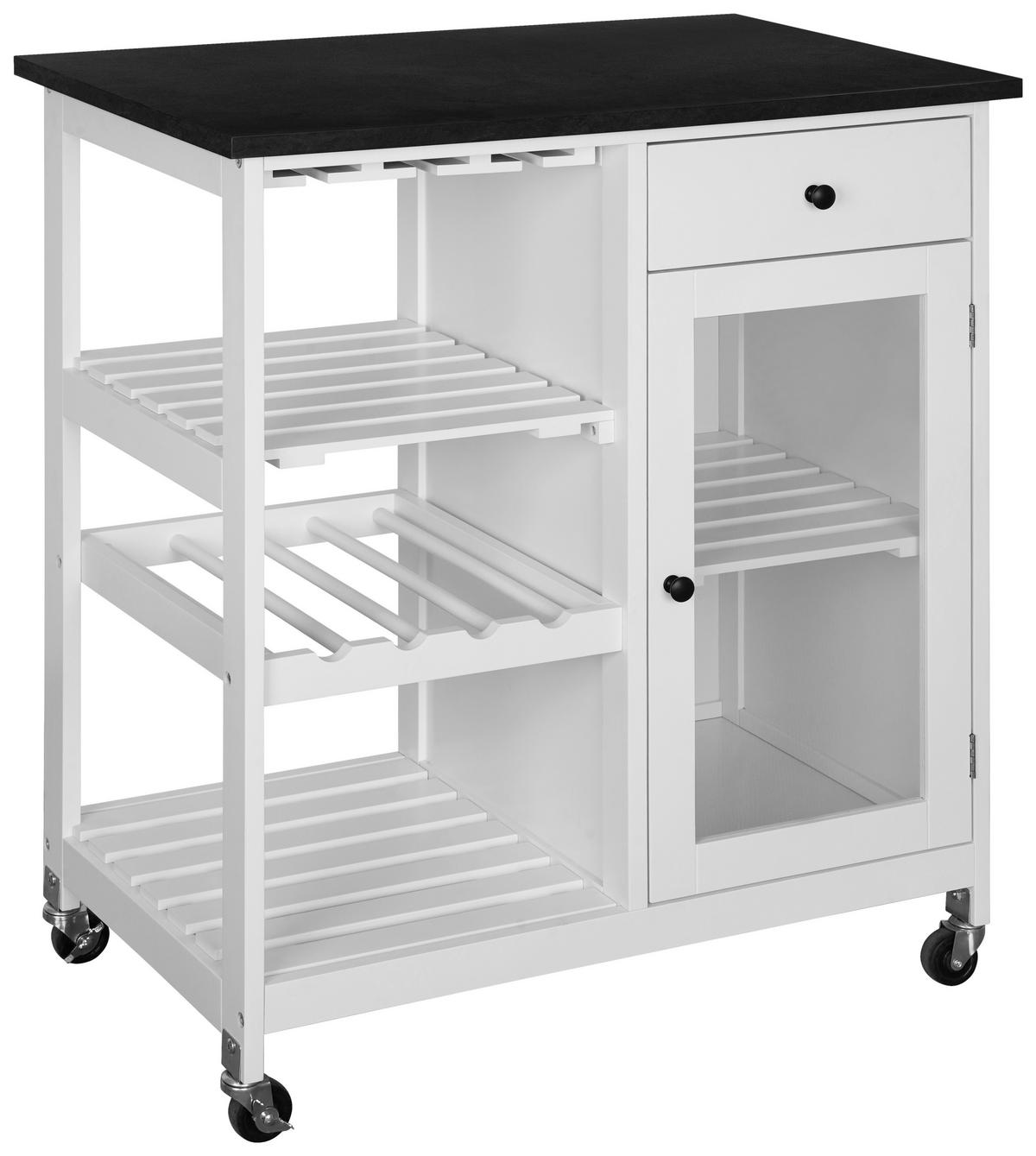 KÜCHENINSEL   in Schwarz, Weiß  - Schwarz/Weiß, Basics, Holzwerkstoff/Kunststoff (76/87/48cm) - MID.YOU