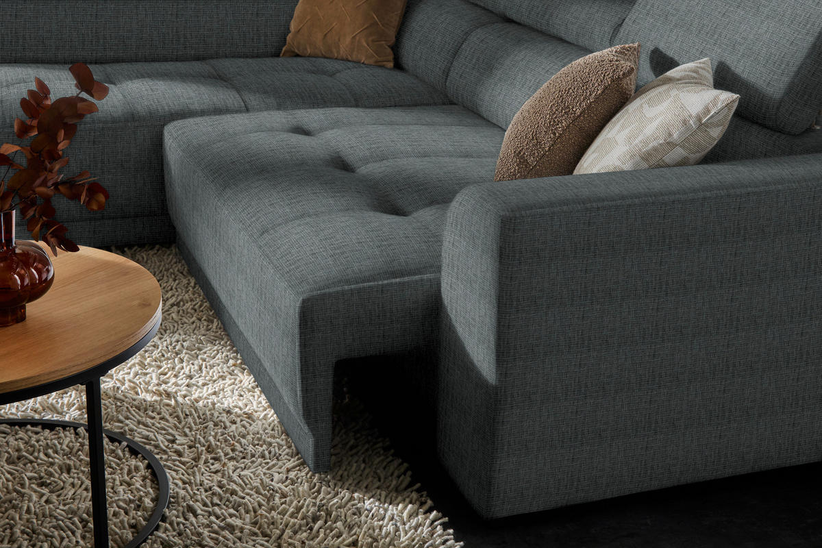 ECKSOFA in Chenille Grau  205/284 cm  - Schwarz/Grau, Design, Kunststoff/Textil (205/284cm) - Xora