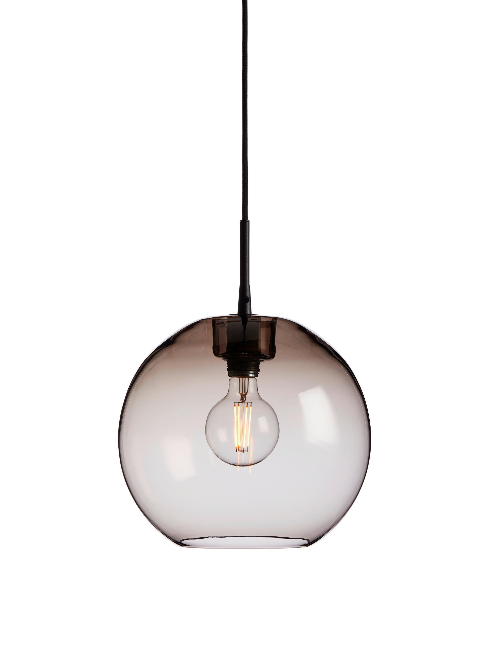 HÄNGELEUCHTE Gloria 32/29 cm   - Dunkelbraun/Schwarz, KONVENTIONELL, Glas/Metall (32/29cm) - Belid