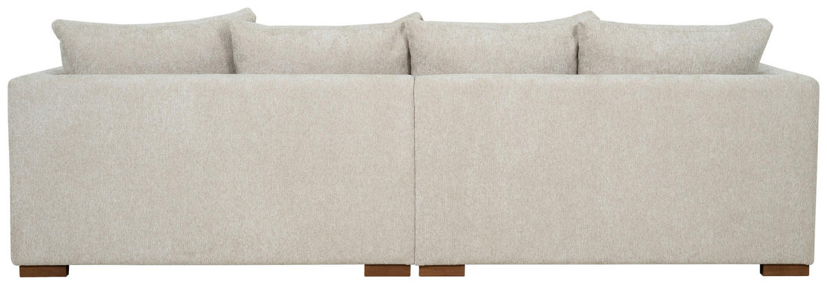 3-SITS SOFFA i chenille beige  - beige/brun, Klassisk, metall/trä (266/80/113cm) - Carryhome