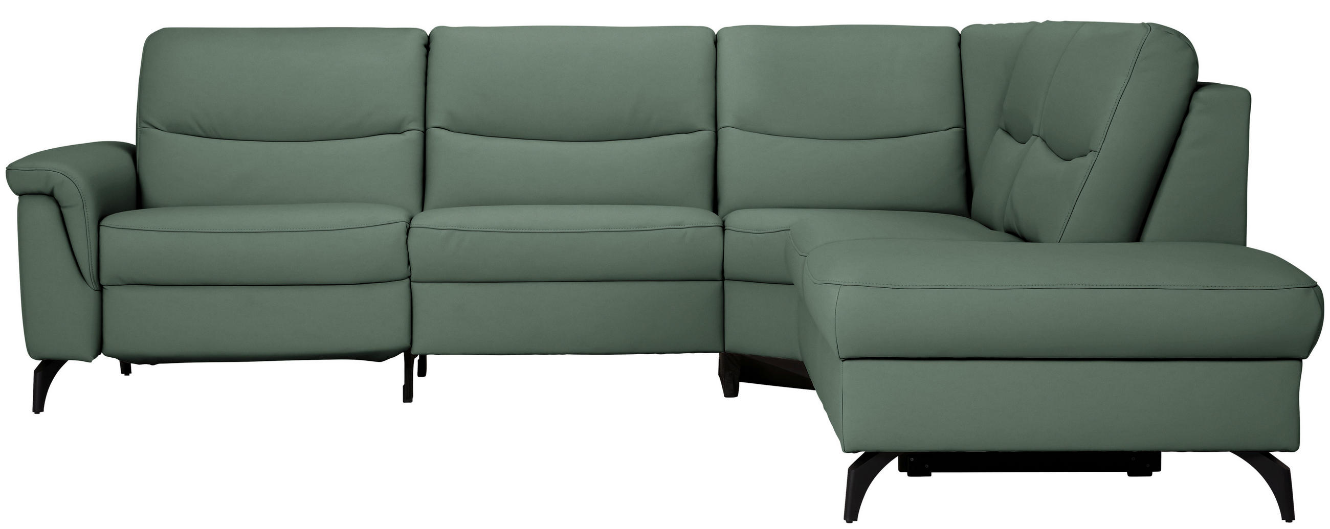 ECKSOFA  in Echtleder Waldgrün  280/249 cm  - Waldgrün/Anthrazit, Design, Leder/Metall (280/249cm) - Himolla Komfortklass