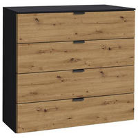 KOMMODE  in 80/80/42 cm  - Dunkelgrau/Graphitfarben, KONVENTIONELL, Holzwerkstoff/Metall (80/80/42cm) - Carryhome