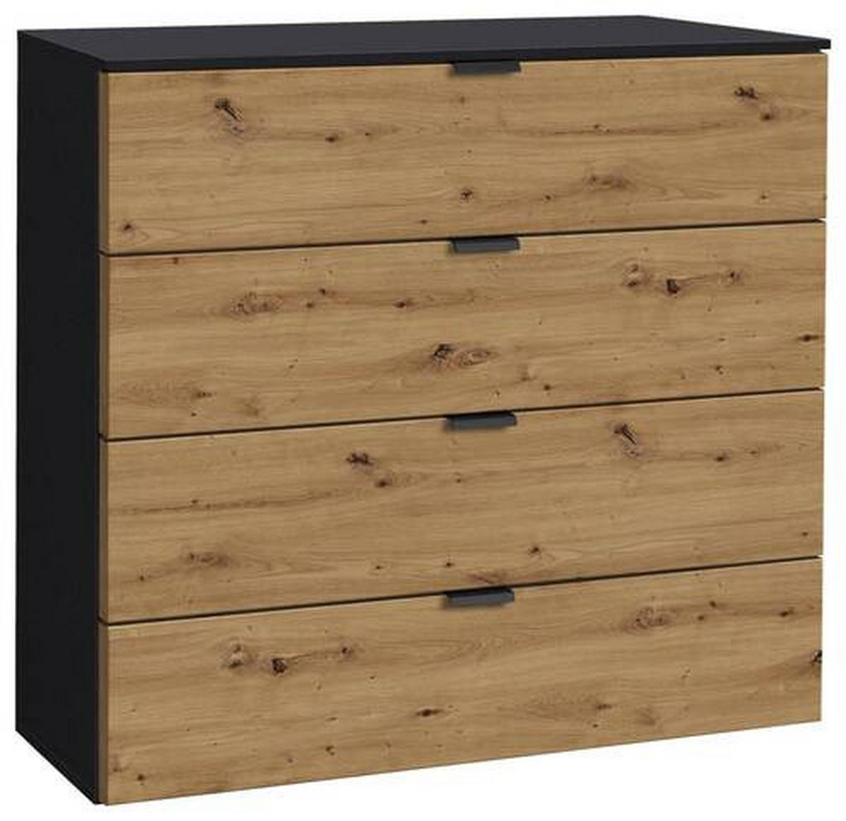 KOMMODE  in 80/80/42 cm  - Dunkelgrau/Graphitfarben, KONVENTIONELL, Holzwerkstoff/Metall (80/80/42cm) - Carryhome