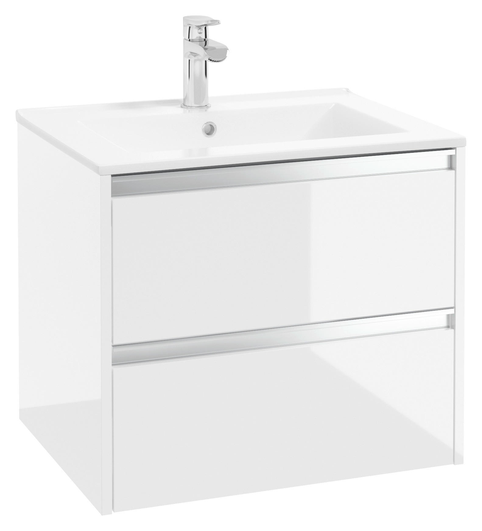 WASCHTISCHKOMBI 60 cm  - Alufarben/Weiß, Basics, Keramik/Holzwerkstoff (60cm) - MID.YOU