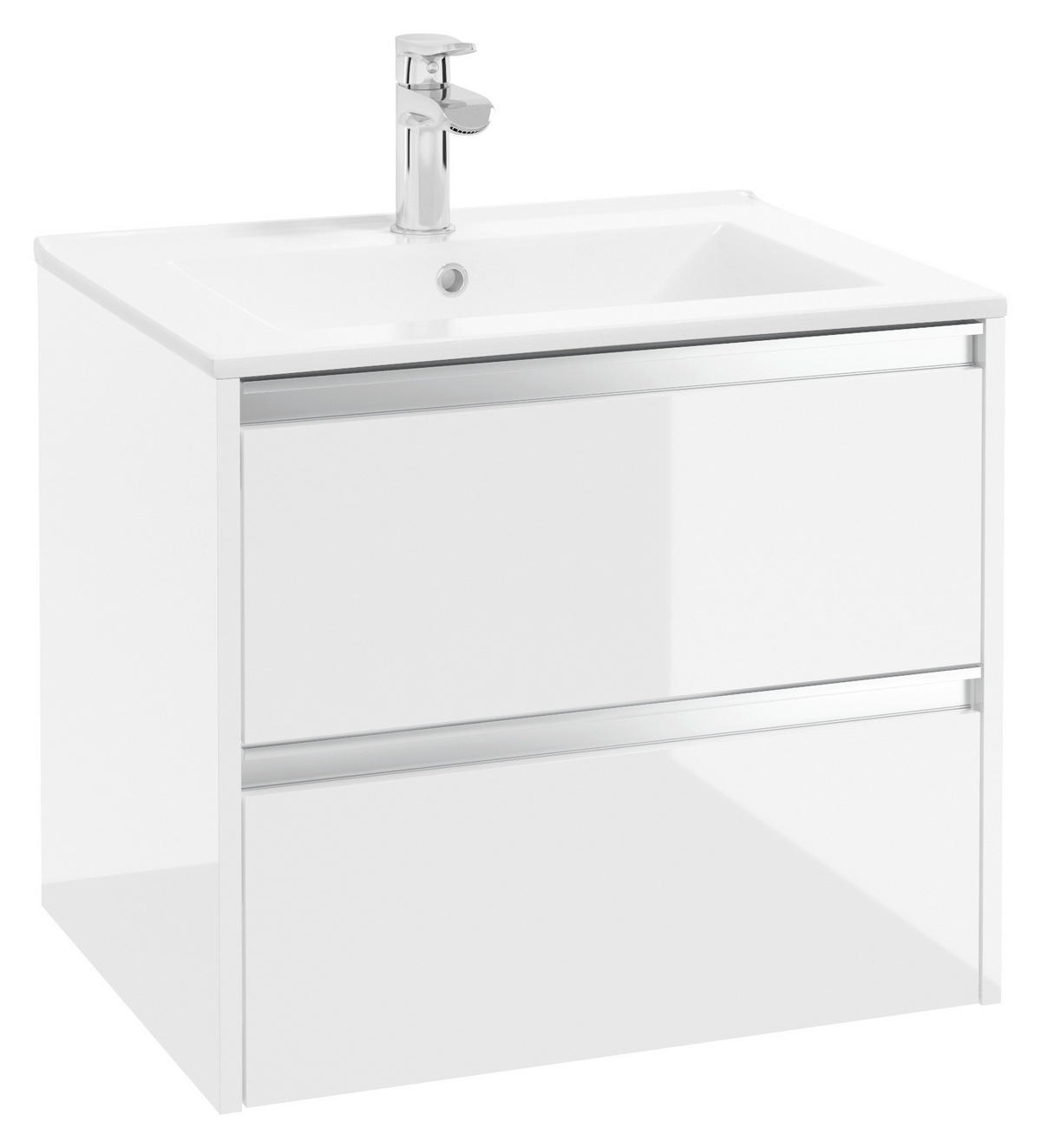 WASCHTISCHKOMBI 60 cm  - Alufarben/Weiß, Basics, Keramik/Holzwerkstoff (60cm) - MID.YOU