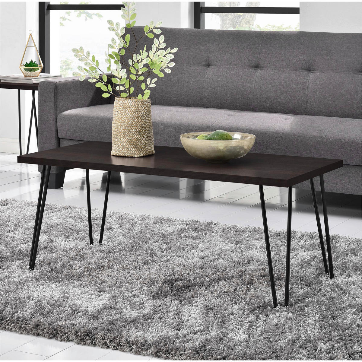 COUCHTISCH Owen 106/46/50 cm Braun  - Schwarz/Braun, Design, Holzwerkstoff/Metall (106/46/50cm) - MID.YOU