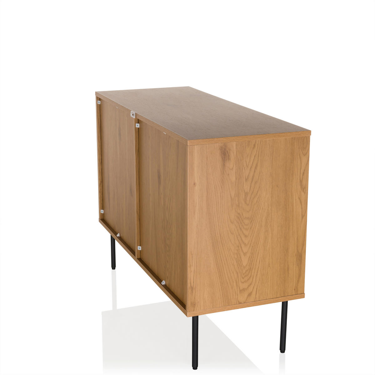 SIDEBOARD  in 100/74/40 cm  - Eichefarben/Schwarz, MODERN, Holzwerkstoff/Metall (100/74/40cm) - MID.YOU