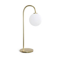 TISCHLEUCHTE Ballon 16/26,6/52,5 cm   - Messingfarben/Opal, KONVENTIONELL, Glas/Metall (16/26,6/52,5cm) - Belid