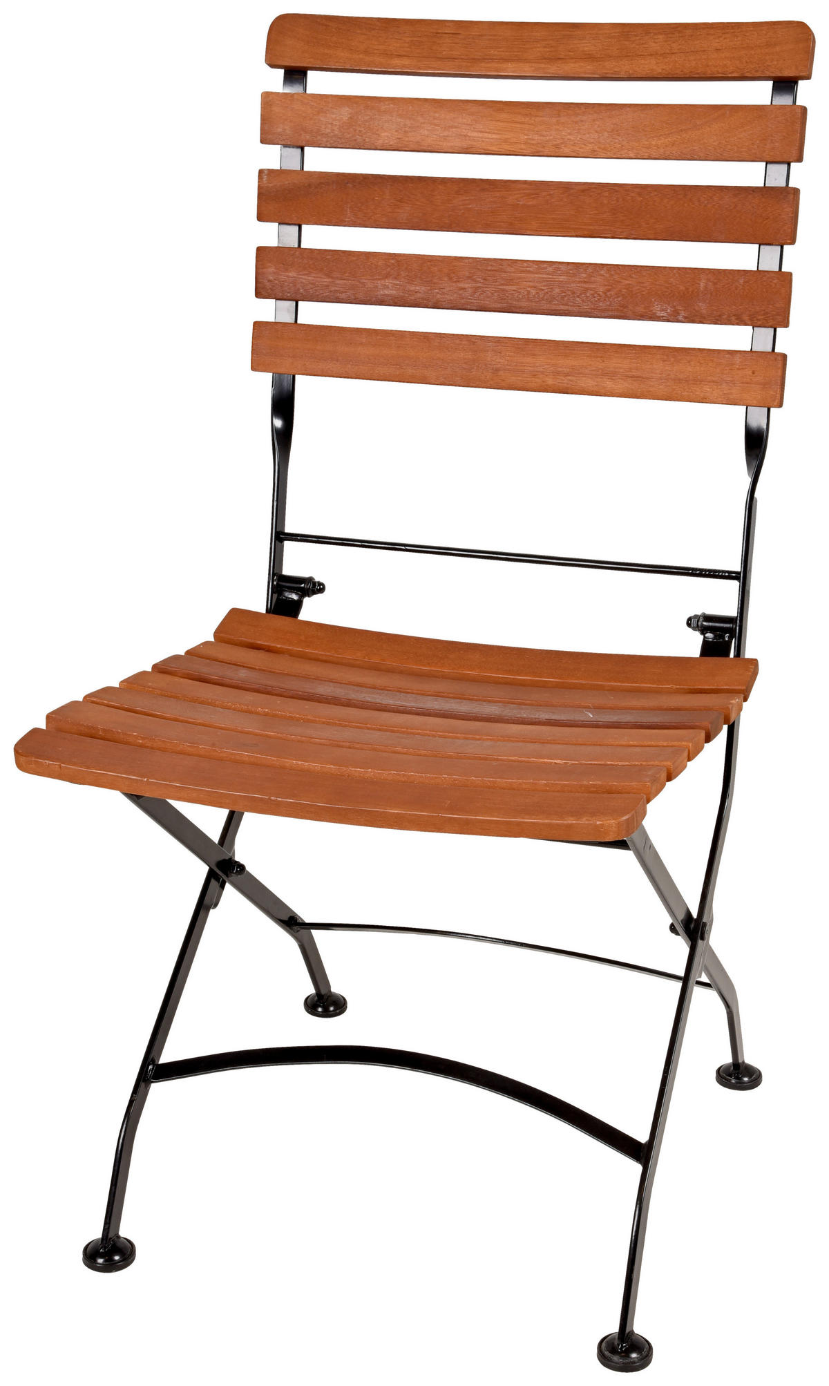 GARTENKLAPPSTUHL in Holz, Metall Braun, Schwarz  - Schwarz/Braun, MODERN, Holz/Metall (58/90/45cm) - Gardenson