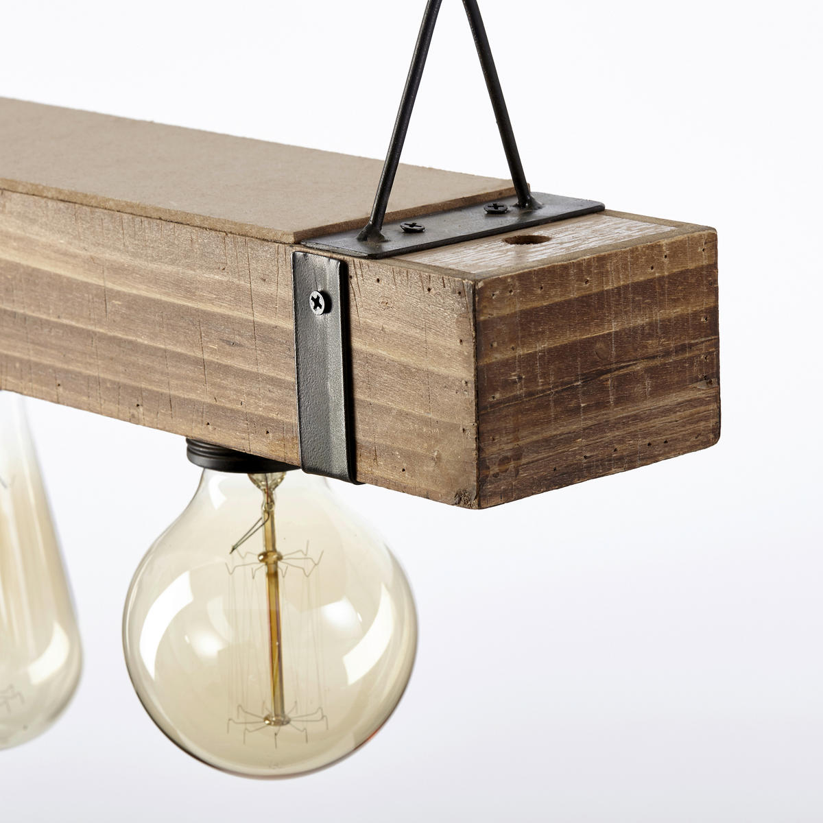 PENDELLEUCHTE 80/110/8 cm   - Dunkelbraun/Schwarz, Natur, Holz/Metall (80/110/8cm) - Brilliant