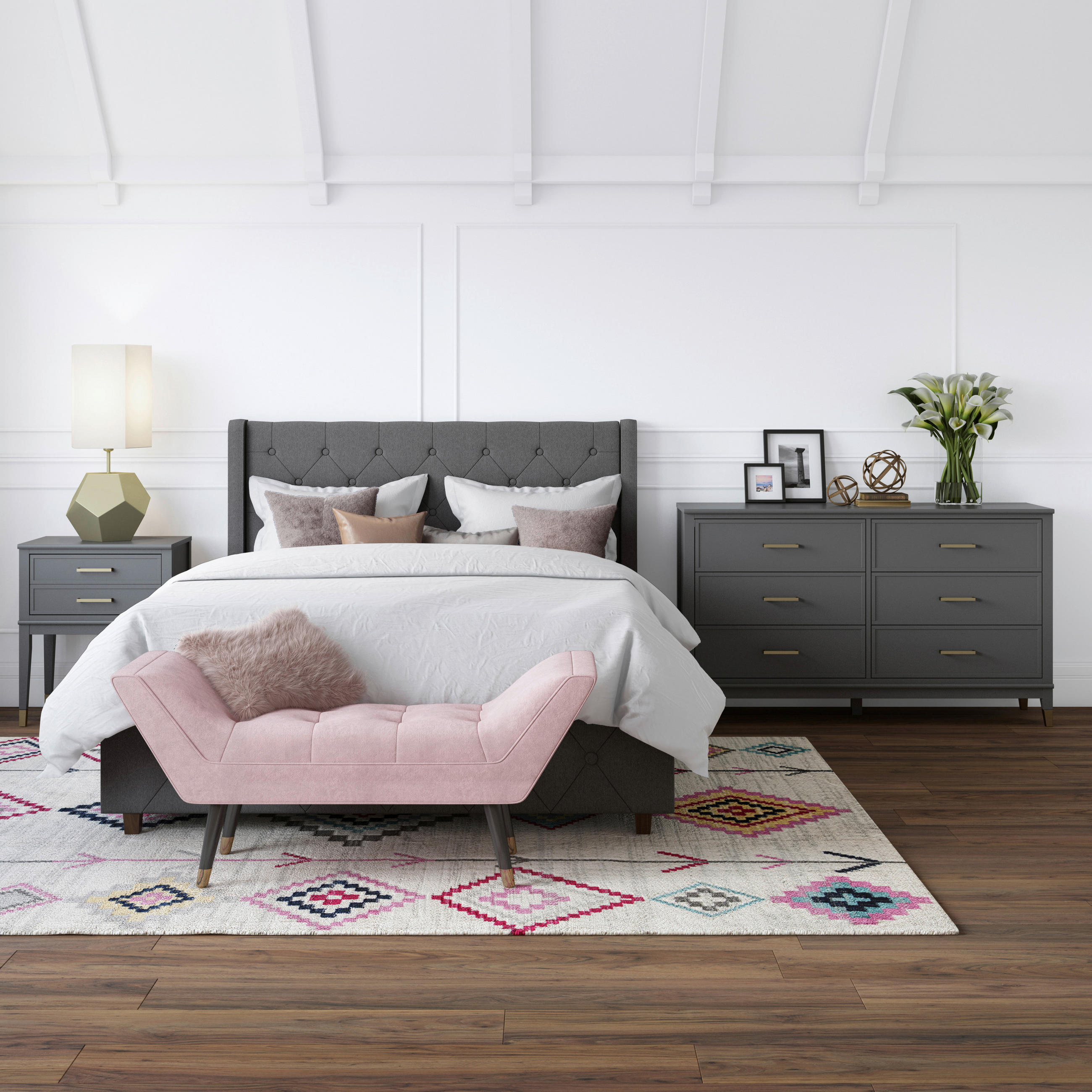 KOMMODE Westerleigh in - Messingfarben/Graphitfarben, Design, Holzwerkstoff/Metall (145/85/41cm) - MID.YOU