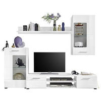 SET MOBILA LIVING in alb  - argintiu/alb, Design, plastic/sticlă (230/190/40cm) - Ti'me